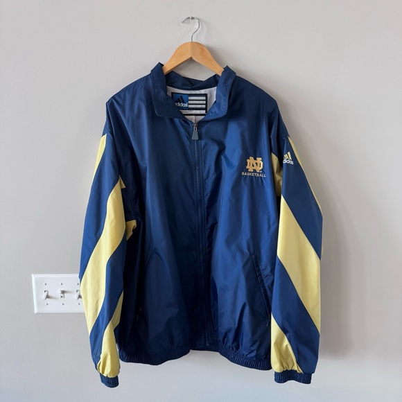Vintage! Adidas Notre Dame University Basketball lined windbreaker set - Picture 7 of 16
